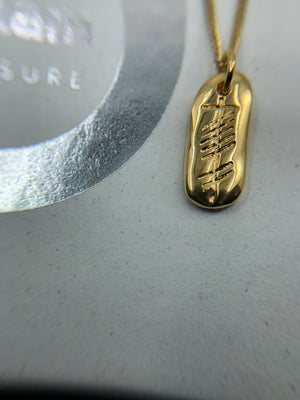 Carved love pendant /Gold  Vermeil
