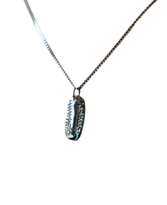 Anam Cara carved silver pendant necklace Ogham Treasure