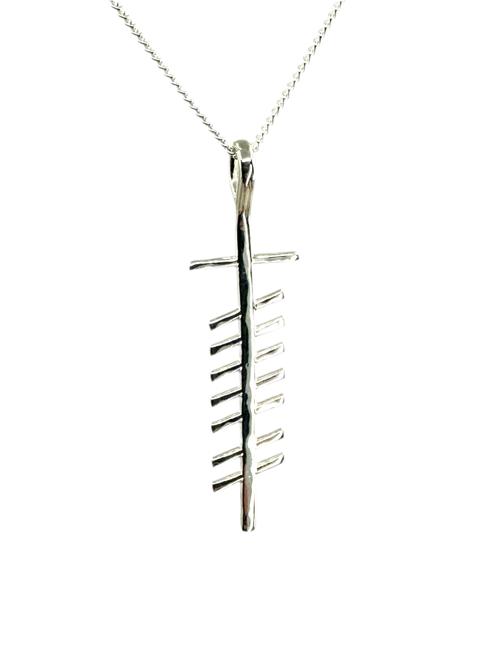 Sculpted love  pendant with 18 “ kerb chain