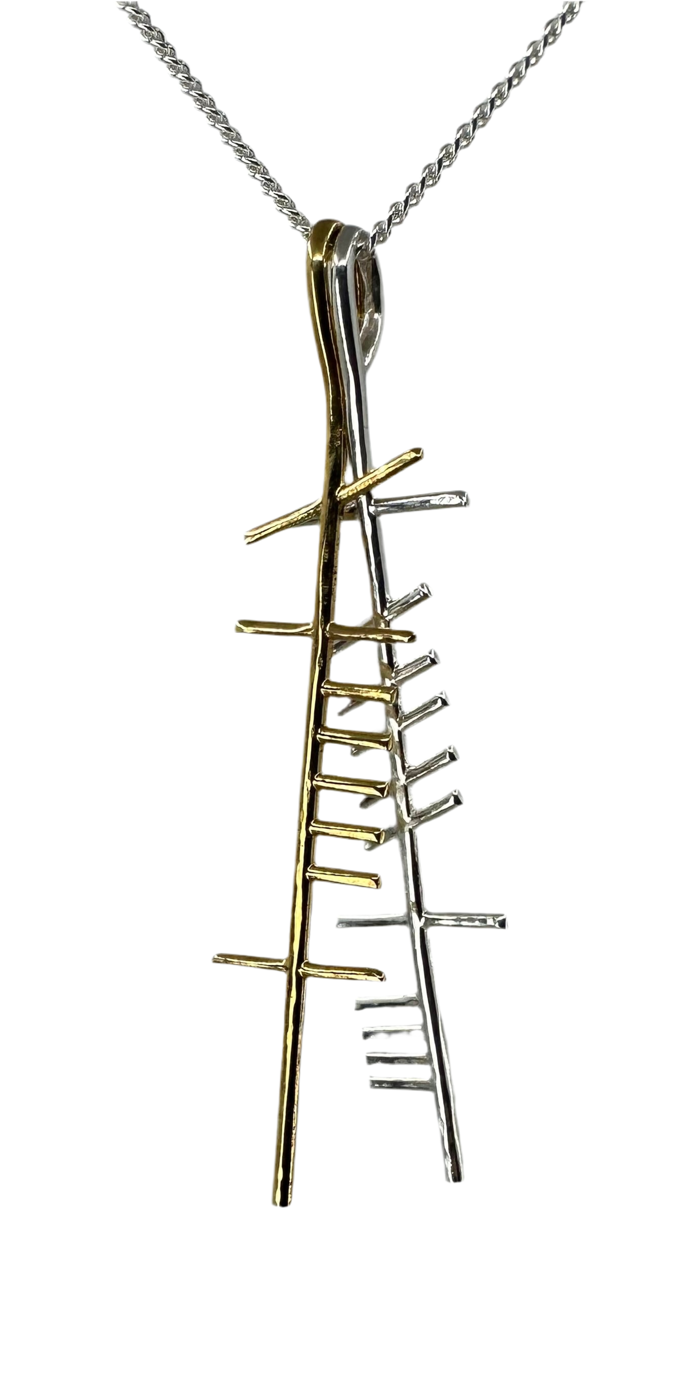 Anam Cara double pendant silver and gold vermeil