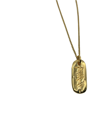 Carved love pendant /Gold  Vermeil