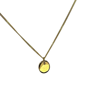 Gold  vermeil carved D  necklace