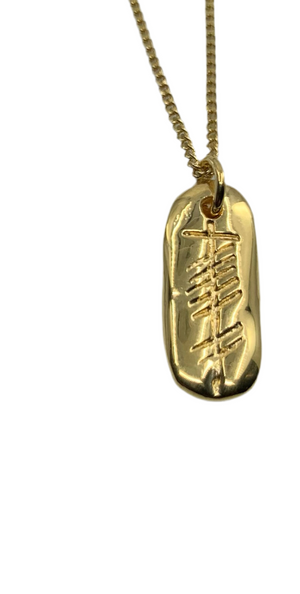 Carved love pendant /Gold  Vermeil