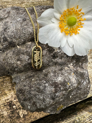 Carved love pendant /Gold  Vermeil - Ogham Treasure
