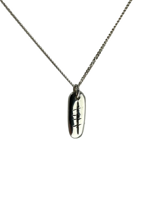 Custom carved  Mom or initial necklace