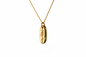 Carved love pendant /Gold  Vermeil