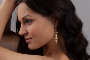 Gold vermeil Earrings rustic grá/ love - Ogham Treasure