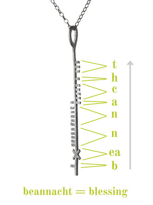 Blessing ( large angular silver pendant)