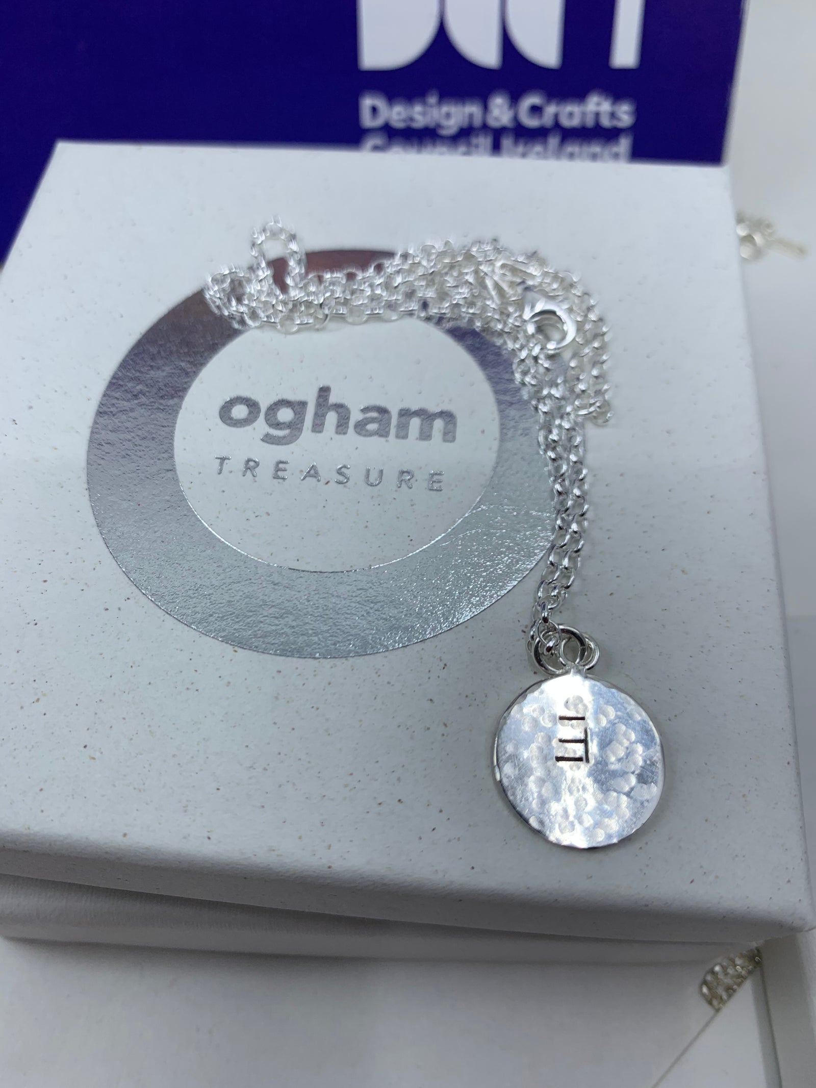 Carved initial disc - Ogham Treasure