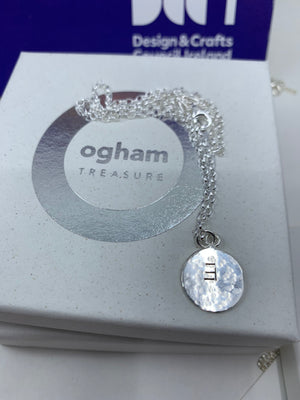 Carved initial disc - Ogham Treasure
